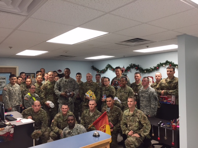 JBLM Santa's Castle donation from HHB 17 FA Toy March